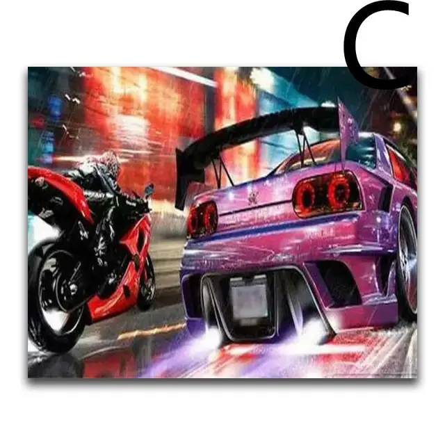 5D Diamond Painting Cartoon Car Bus Motorcycle Cross Stitch - Shop at LoveMi