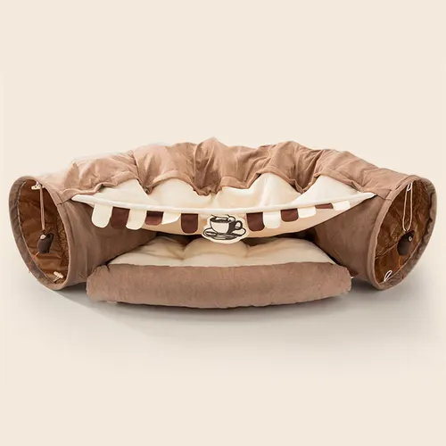 Dismantling And Washing Pet Litter Cat Tunnel Coffee - Shop at LoveMi