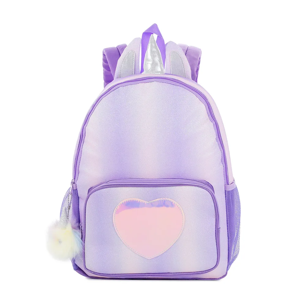 Large Capacity Children Backpack Student Girl Cartoon School Bag - Purple