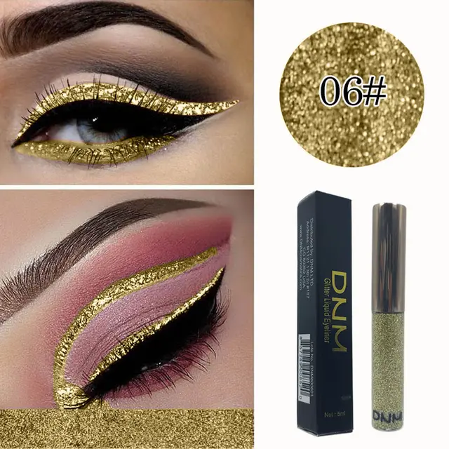 Colorful Shiny Pearlescent Color Sequins Burst Diamond Liquid Eyeliner 6Style - Shop at LoveMi