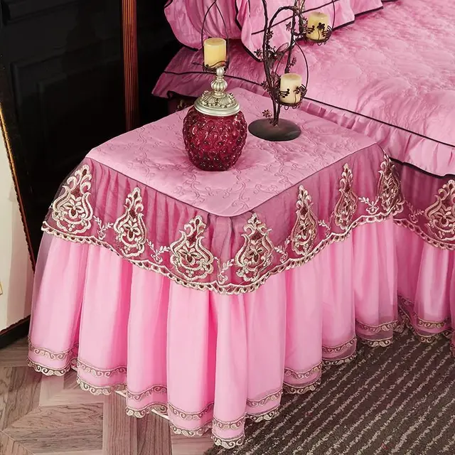Lace Cover All inclusive Dust Cover Cloth Cover Multi purpose Towel About Bedside Table European style Cushion Pink - Shop at LoveMi