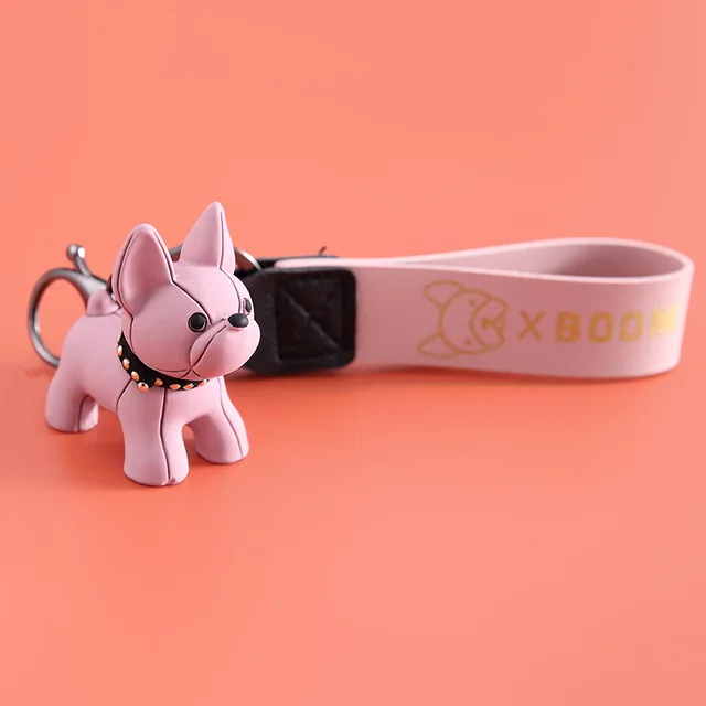 Cartoon Keychain Cute Dog With Hand Strap Pink - Shop at LoveMi