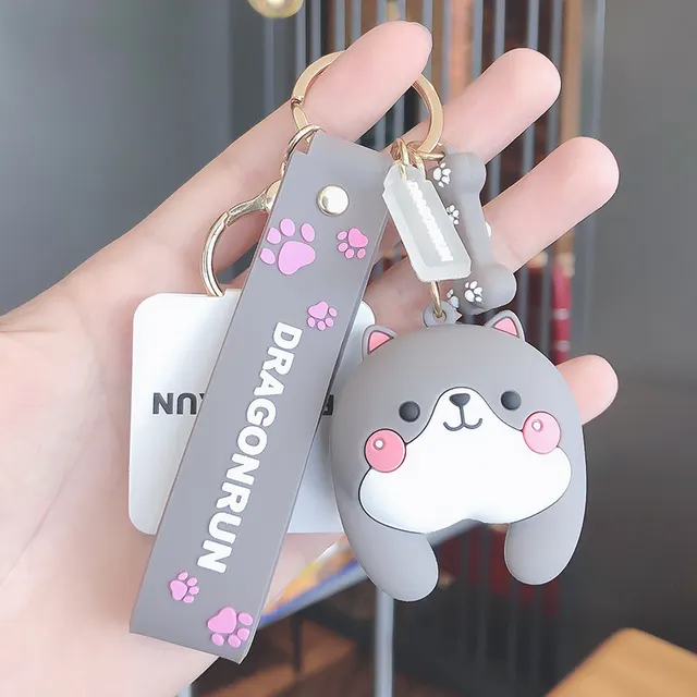 Funny Corgi Dog Doll Keychain Grey - Shop at LoveMi