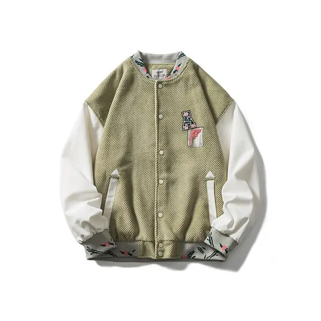 Student Handsome Couple Embroidered Stitching Contrast Jacket Color Matching - Shop at LoveMi