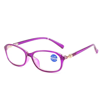 Business Elderly Old Light Far Vision Glasses Elegant Reading Glasses Purple - Shop at LoveMi