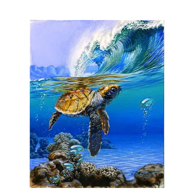 Digital Oil Painting Coloring 40x50 Color 1468Turtle - Shop at LoveMi