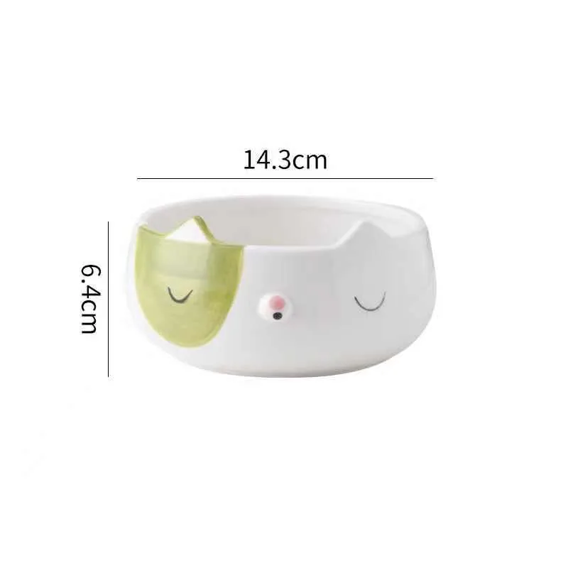 Household Cute Cartoon Ceramic Children's Bowl - Cat - View 1