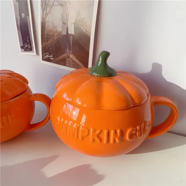 Ceramic Breakfast Couple Pumpkin Cups Pumpkin Cup - Shop at LoveMi