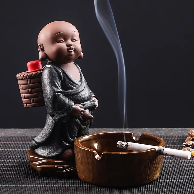Ceramic Ashtray Can Spray Water Smoke Extinguisher Black - Shop at LoveMi