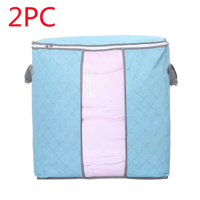 Storage Bag Quilt Storage Bag Moving Packing Bag Clothes Sorting Bag Clothing Duffel Bag Blue 2Pc - Shop at LoveMi