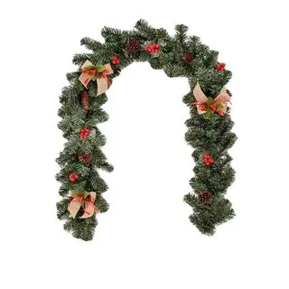 1.8M Christmas Decor Rattan Artificial Flower Tree Ornament - Red