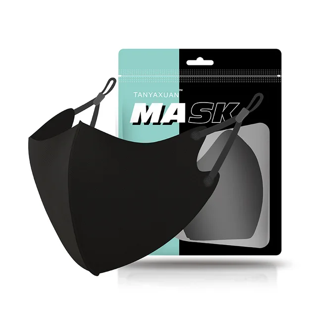 Adult Ice Silk Cotton Cloth Hanging Ear Adjustable Mask Black - Shop at LoveMi