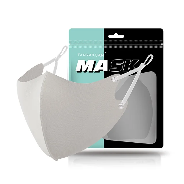 Adult Ice Silk Cotton Cloth Hanging Ear Adjustable Mask Grey - Shop at LoveMi