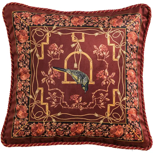 European American Flower And Bird Christmas Pillowcase Bedside New Year Cushion - Shop at LoveMi