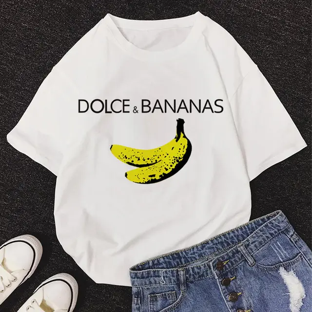 Sunflower Dolce Banana Print Short Sleeve Ladies T Shirt 4 Style - Shop at LoveMi