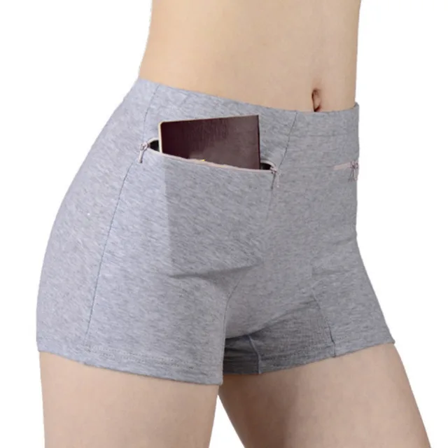 Safe High Waist Breathable Simple Boxer Briefs Flower Grey - Shop at LoveMi