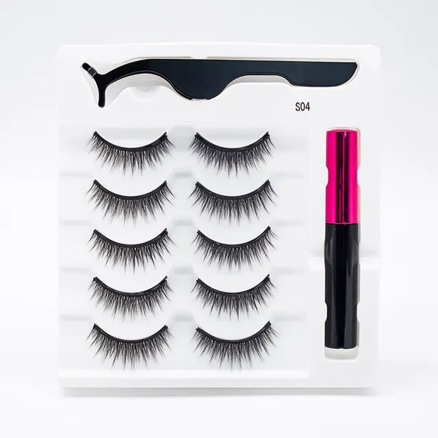 Five Pairs Of Thick Magnetic False Eyelashes Set Color35 - Shop at LoveMi
