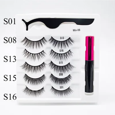 Five Pairs Of Thick Magnetic False Eyelashes Set Color9 - Shop at LoveMi