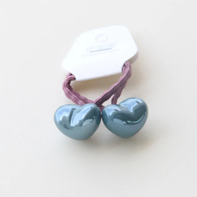 Cartoon Children's Hair Accessories With Solid Color Beads Baby Rubber Band Love Sapphire Blue - Shop at LoveMi