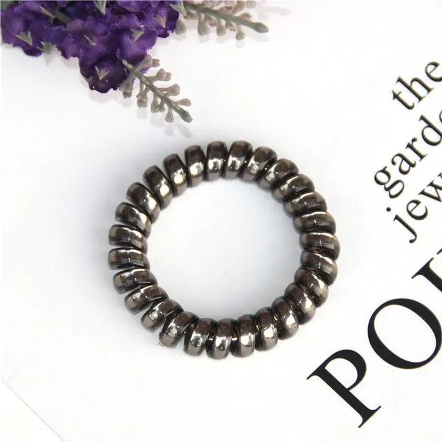 High Elasticity Electric Coil Bright Silver Hair Rope Grey - Shop at LoveMi