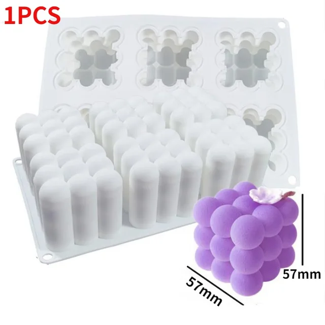 Cube Silicone Mold Cake Mold DIY Aromatherapy Candle 6Magic Balls Reduced Weight - Shop at LoveMi