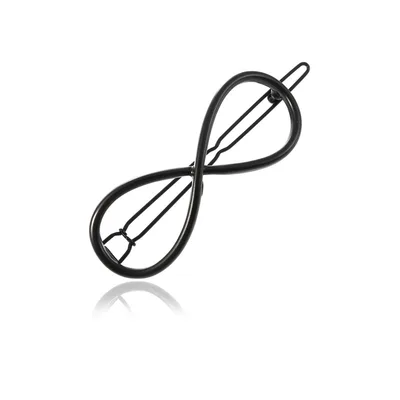 Geometric Triangle Metal Hair Clip Moon Bangs Clip 8Character Matt Black - Shop at LoveMi