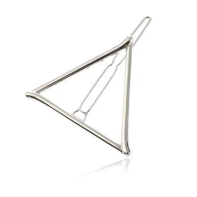 Geometric Triangle Metal Hair Clip Moon Bangs Clip Triangle Silver - Shop at LoveMi