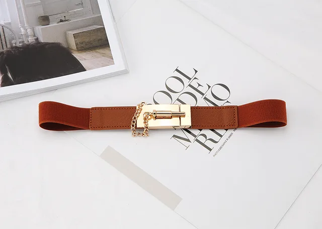 Fashion Retro Elastic Shirt Waistband With Wide Women's Skirt Decoration Shirt All match Corset Belt Khaki - Shop at LoveMi