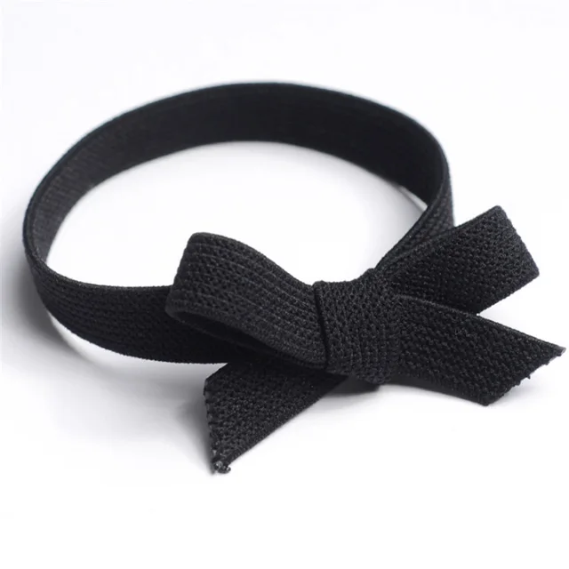Korean Version Of The Net Red Solid Color Bow Tie Hair Rubber Band Black - Shop at LoveMi