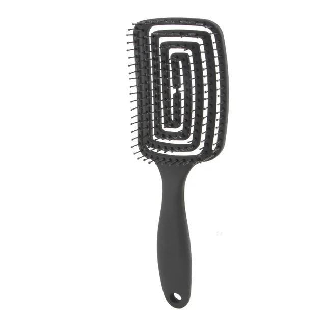 Elastic Bending Massage Curly Hair Styling Curved Comb Black - Shop at LoveMi
