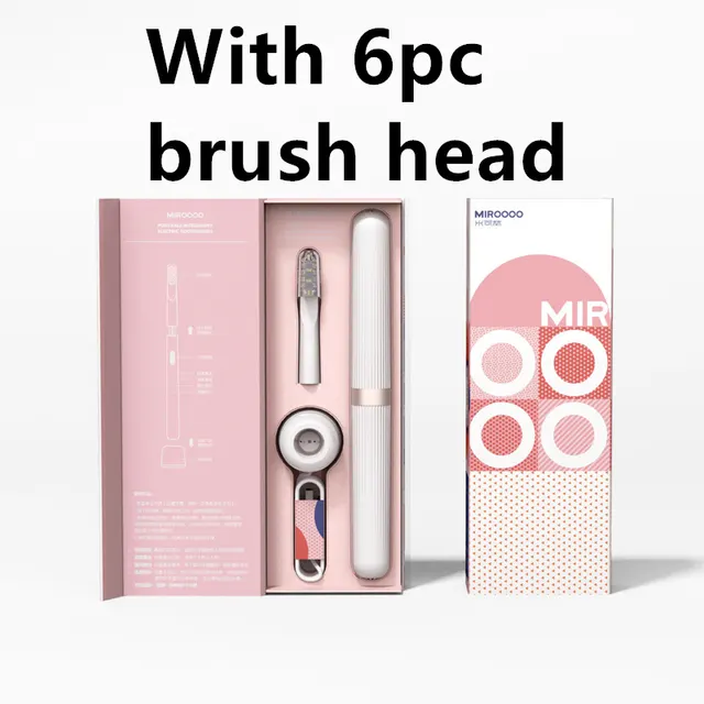 Travel Portable Electric Toothbrush Pink With 6Pc Brush Head - Shop at LoveMi
