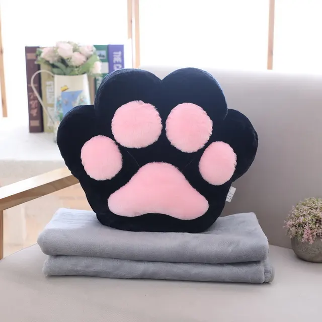 Cat's Claw Bear's Palm Pillow Air Conditioning Blanket Air Conditioning Quilt Black - Shop at LoveMi