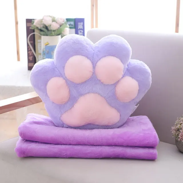 Cat's Claw Bear's Palm Pillow Air Conditioning Blanket Air Conditioning Quilt Violet - Shop at LoveMi