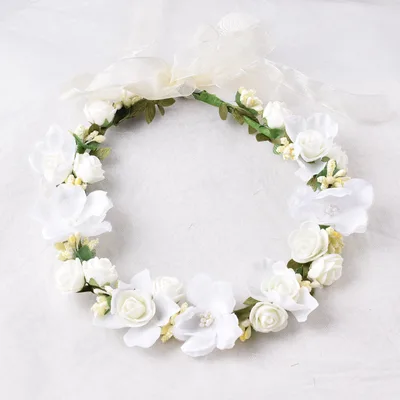 Imitation Rattan Woven Hard Circle Wreath Headgear Korean Style Sen Female Super Fairy Beige - Shop at LoveMi