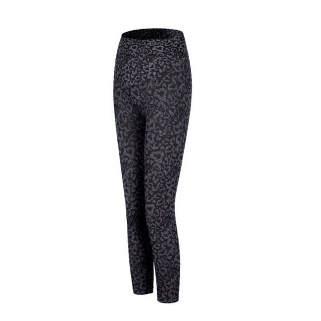 Nude Yoga Pants Women's Leopard Print Quick drying High Waist Hip Tight Running Pants Peach Fitness Pants Black Gray - Shop at LoveMi