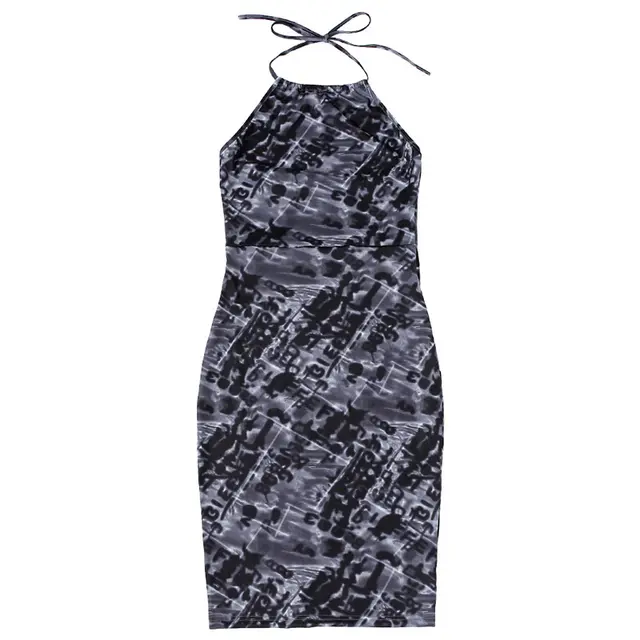 Net Red With The Same Slim Sleeveless Temperament Halter Skirt Tide Black - Shop at LoveMi