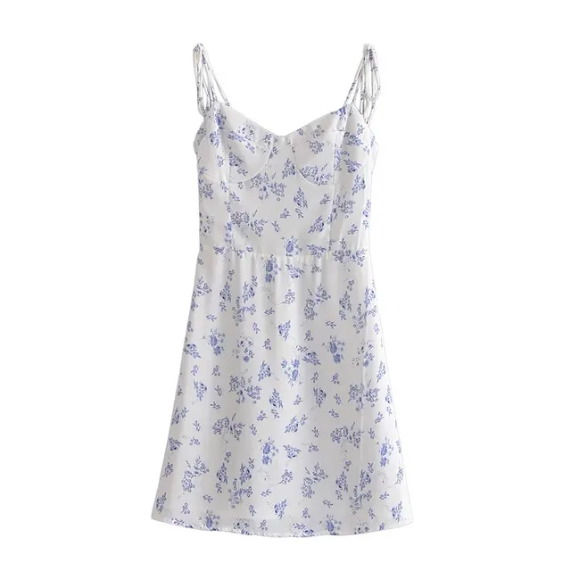 Retro Pastoral Floral Print Waist Strap Dress As Shown - Shop at LoveMi