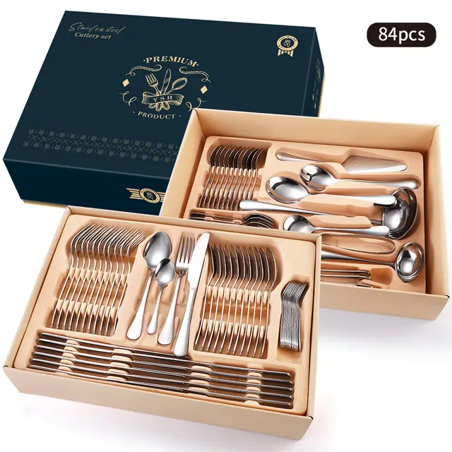 Stainless Steel Tableware Gift Box Set 084Silver - Shop at LoveMi