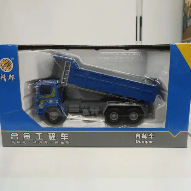 Boxed Jingbang Alloy Engineering Truck Excavator Bulldozer Truck Mixer Crusher Wood Machine Toy Truck Blue - Shop at LoveMi