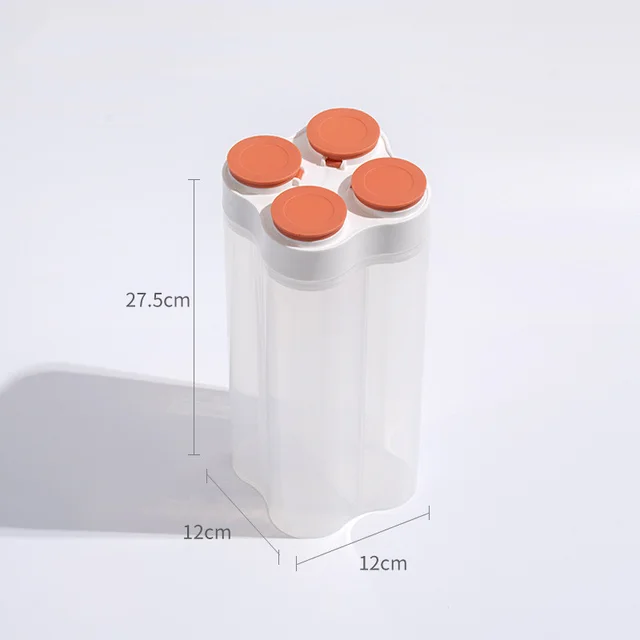 Household Storage Box Whole Grains Airtight Jar White Orange - Shop at LoveMi