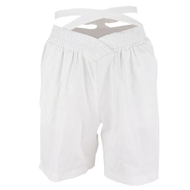 High Waist Cropped Casual Pants Five point Pants Women's Shorts White - Shop at LoveMi
