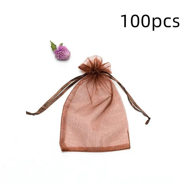 Candy Packaging Bag Drawstring Bag Jewelry Camphor Wood Bead Mesh Bag Coffee - Shop at LoveMi