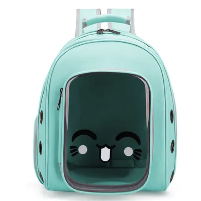 Breathable Space Capsule Front Zipper Pet Transparent Backpack Green - Shop at LoveMi