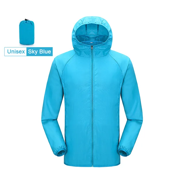Mens And Womens Skin Windbreaker UV Protection Sunscreen Clothing Blue - Shop at LoveMi