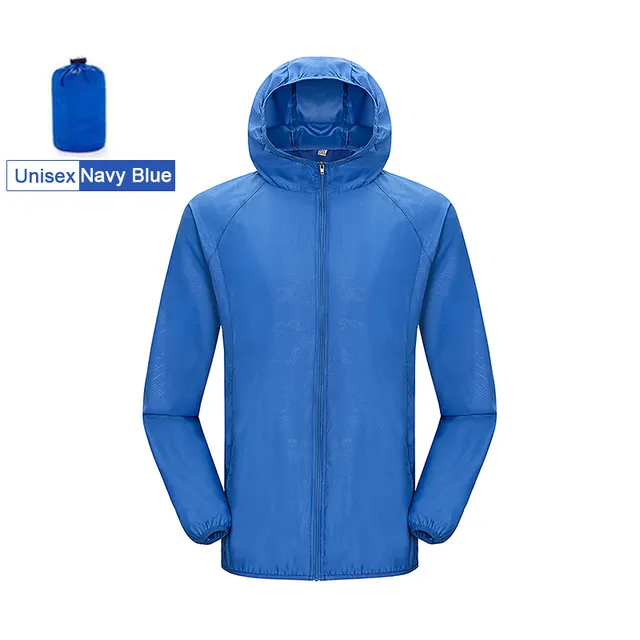 Mens And Womens Skin Windbreaker UV Protection Sunscreen Clothing Navy Blue - Shop at LoveMi