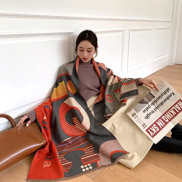 Street Geometric Imitation Cashmere Shawl Scarf Women 17 Style - Shop at LoveMi
