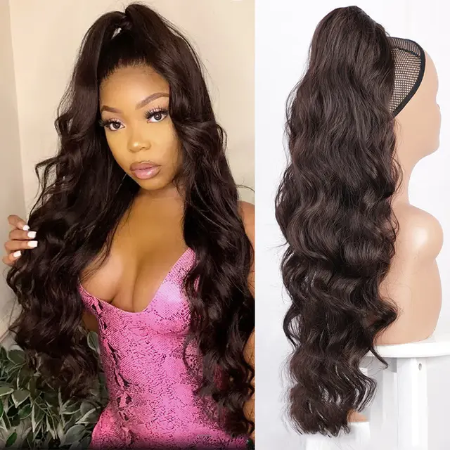 Wig Big Wave Drawstring Ponytail Matte High Temperature Silk Chemical Fiber Wig 3Style - Shop at LoveMi