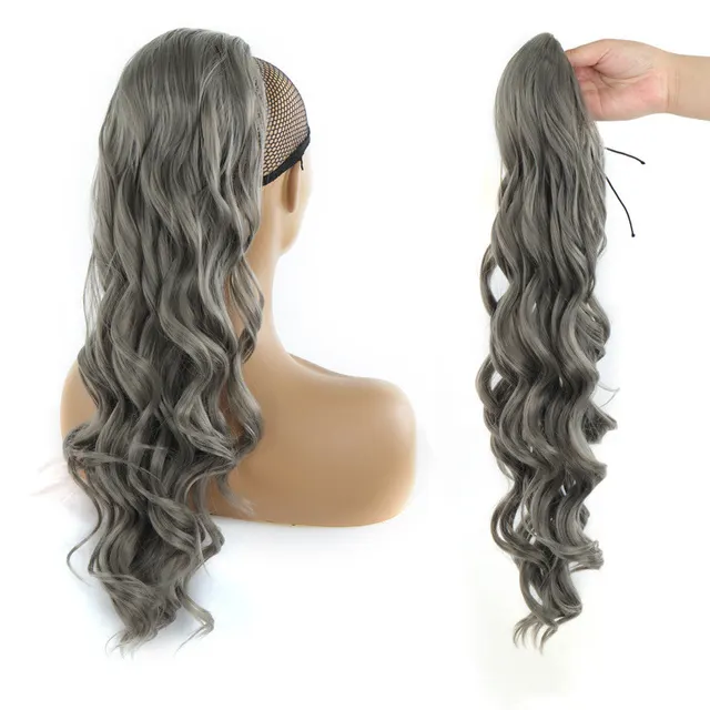 Wig Big Wave Drawstring Ponytail Matte High Temperature Silk Chemical Fiber Wig 5Style - Shop at LoveMi
