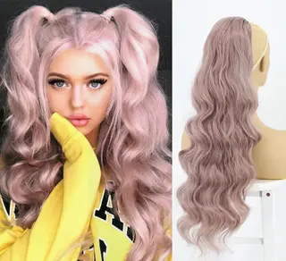 Wig Big Wave Drawstring Ponytail Matte High Temperature Silk Chemical Fiber Wig - 7Style