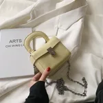 Fashion Western Style Single Shoulder Handbag Chain Lipstick Bag - Yellow